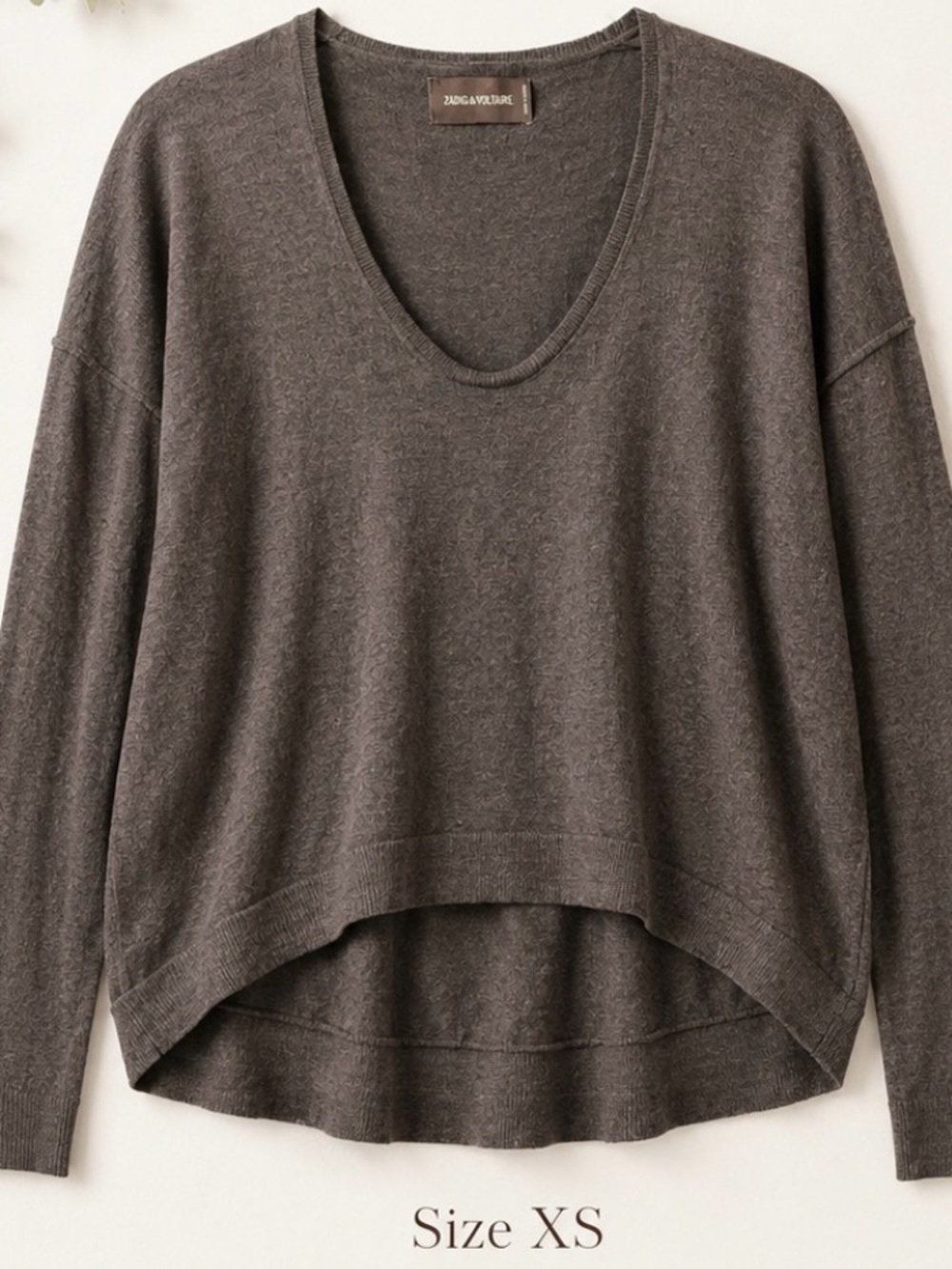 Zadig & Voltaire Preppy M Butterfly Rhinestone Hi-Low Sweater – XS